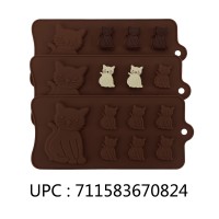 Cooking with Color 2 Piece Cat Ice/chocolate Silicone Mold