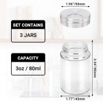 Beasea Spice Jar, 3 Pack 4 oz Empty Glass Bottles with Shaker Lids Clear Seasoning Organizer Containers with Adjustable Pour Holes