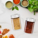 Beasea Spice Jar, 3 Pack 4 oz Empty Glass Bottles with Shaker Lids Clear Seasoning Organizer Containers with Adjustable Pour Holes