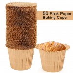 Beasea Paper Cupcake Liners 50pcs, Disposable Muffin Baking Cups Natural Color