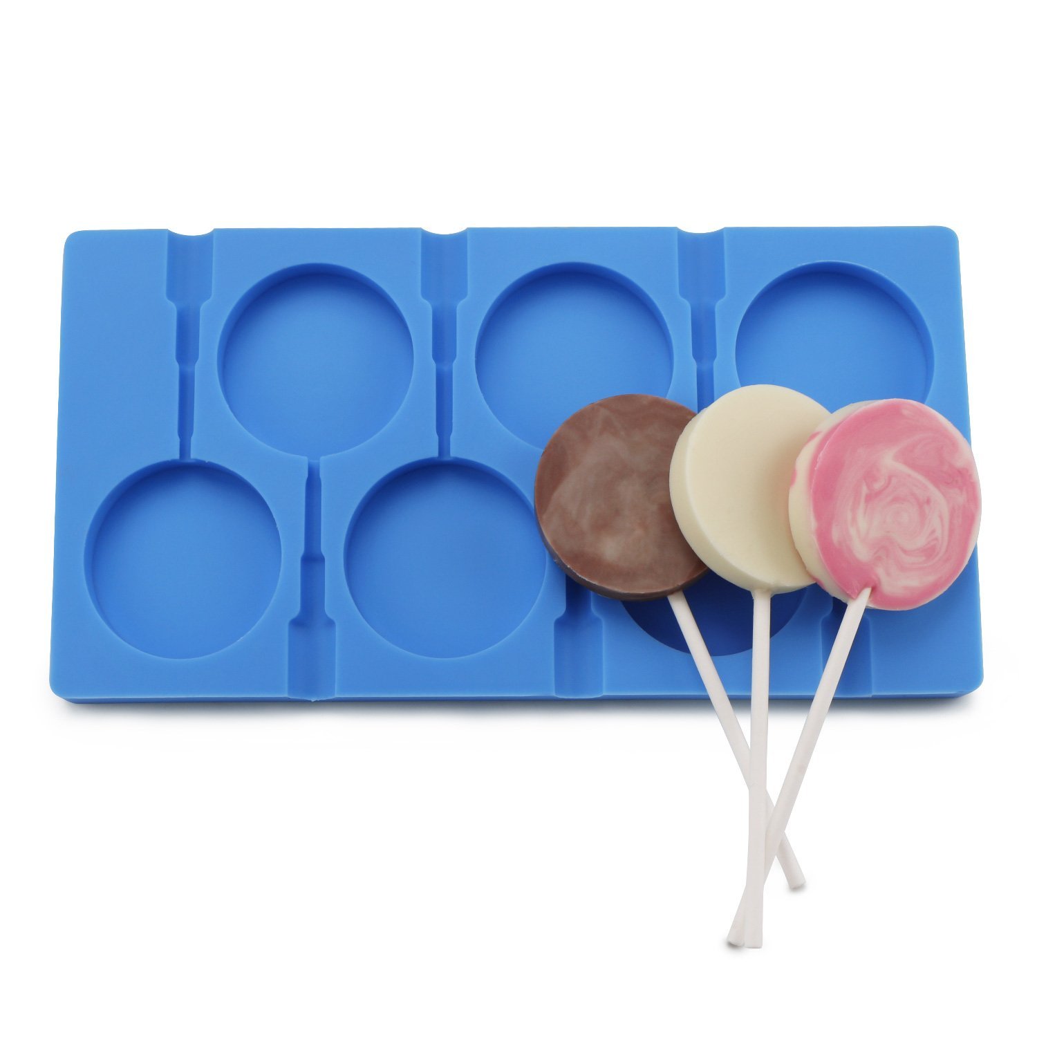 Silicone Lollipop Molds,Sucker Molds,Round Chocolate Lollipops Hard Candy  Molds with 20 Lollipop Sucker Sticks for Making Lollipop,Hard Candy,Ice
